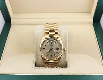 1965 Rolex Day-Date 1803 Silver Wide Boy Spanish 18kt President No Papers 36mm • $11200
