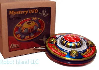 Flying Saucer Saturn Tin Toy Windup Space Toy UFO Martian Attack • $15