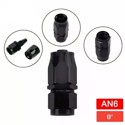 £5.49 • Buy AN -6 AN6 ( 6AN ) 0 Degree FastFlow Stealth Black Hose Fitting
