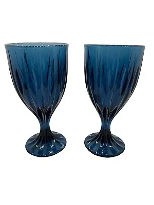 Pair Of Mikasa Park Lane (?) Cobalt Blue Iced Tea Glasses -4 Pairs Available • $35