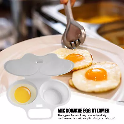 Microwave Egg Cooker 2-Cavity Hard Boiled Egg Maker Egg Steamer Save Time • $9.10