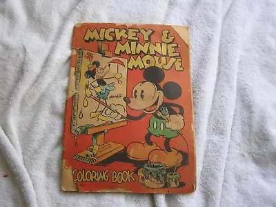 Vintage Mickey Minnie Mouse Coloring Book • $59.95