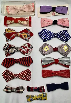 16 Vintage Mens Bow Tie Lot Paisley Polka Dot Plaid Solid Assorted Lot SIXTEEN • $84.99