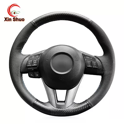 PU Carbon Fiber Steering Wheel Cover For Mazda 3 Axela Mazda 6 Atenza 2 CX-3 CX5 • $41.75