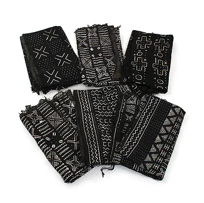 African Mud Cloth Fabric Bambara | Handwoven Mali Mudcloth (Black/White) • $49.77