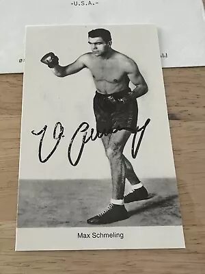 Max Schmeling Signed Postcard Sized Boxing Photo W/ Envelope GTP Autographed • $10