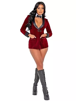 Women Playboy Smoke Lounge Madam Costume 3Pc Halloween Roleplay Cosplay S M L XL • $128.95