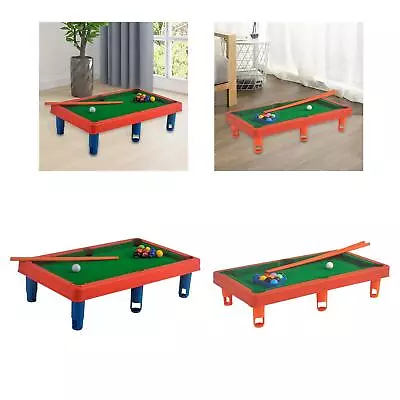 Mini Pool Table Set Indoor Game Toy With Balls Portable 2 Billiard Cues Snooker • $18.41