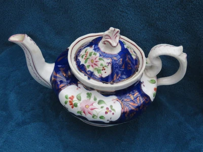 £8.50 • Buy Antique Gaudy Welsh Teapot Columbine Pattern Collectable Swansea Cottage