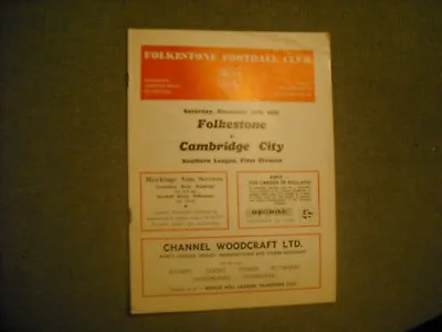 Folkestone  V  Cambridge City (sl Div 1)  20-12-69 • £2.49