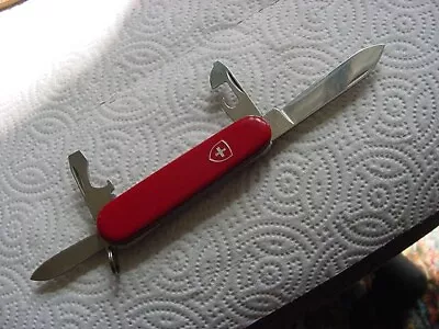 NM Vintage Victorinox Officer Suisse Swiss Army Knife Stainless Rostfrei Red 4 • $13.99