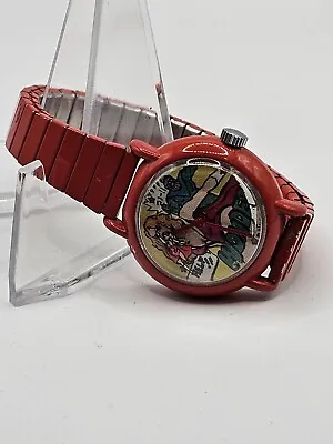 Vintage Out Of Time Avlon Wonder Super Hero Animated Bubble Wristwatch • $39.99