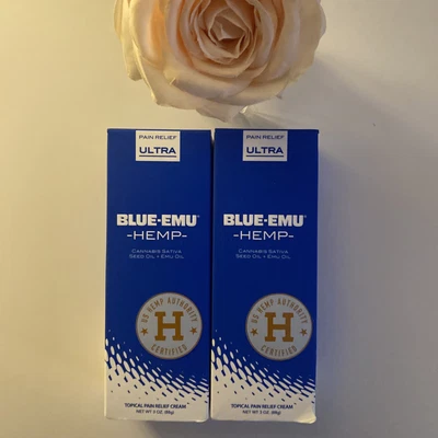 $41.88 • Buy 2X Blue-Emu Hemp Topical Pain Relief Cream Arthritis Backache Sprains 3ozX2 7/24