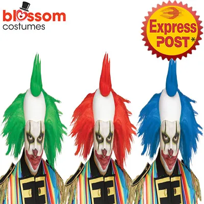 W495 Twisted Clown Scary Costume Wig Hair Cap Mohawk Freak Show Creepy Halloween • $11.24