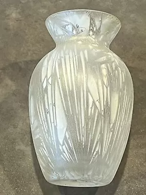 Old Mont Joye Legras Glass Nouveau Chipped Ice Acid Frosted Crystal Glass Vase • $200