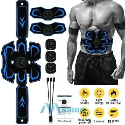 EMS Muscle Stimulator Belt Waist Trainer Abs Workout Equiptment Home Gym Gear US • $15.89