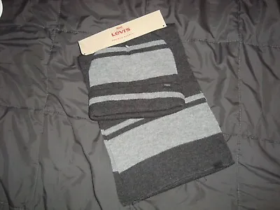 Levi's Men’s Beanie & Scarf 2-Piece Set Maximum Warmth Gray/Dark Gray NWT • $15