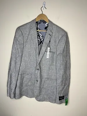 Paisley & Gray Mens 44R Sport Coat Blazer 2 Button Slim Fit Tweed Blue Gray NEW • $89.95