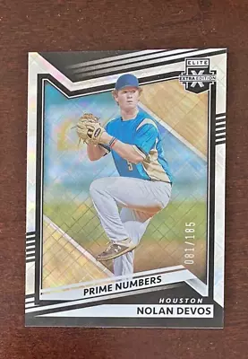 2022 Panini Elite Extra Edition Prime Numbers A /185 Nolan DeVos #163 • $1.99