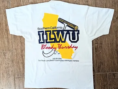 Ilwu Bloody Thursday Shirt Southern California Vintage Size Large 1986 • $18.99