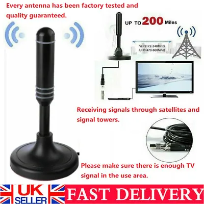 £8.54 • Buy UK Portable TV Digital HD Freeview Aerial Ariel DAB/FM Indoor Outdoor Car House