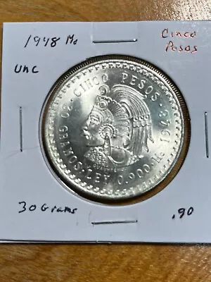 1948 Cinco Peso Silver Coin Mexico • $34