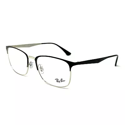 New Ray Ban Eyeglasses RB 6421 2997 Black On Silver Optical Frame 54-18-145 • $89.95