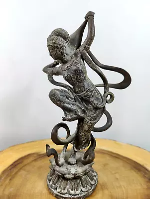 Vintage 11   Bronze Statue  Dancing Goddess - Possibly Buddha • $349