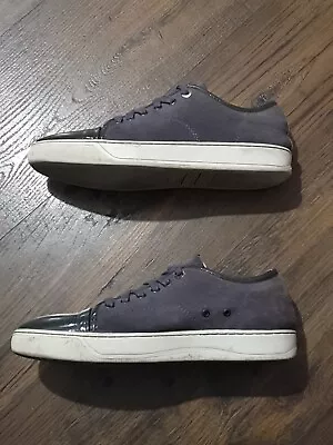 LANVIN Leather Grey Sneakers Trainers Shoes Size UK 8. • £51