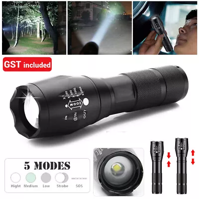 LED Tactical Flashlight Torch Super Bright Outdoor Camping Zoomable XML-T6 Torch • $20.75