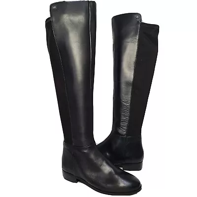 Michael Kors Womens Boots Black Flat Riding Knee High Bromley Size US 6 New • $79