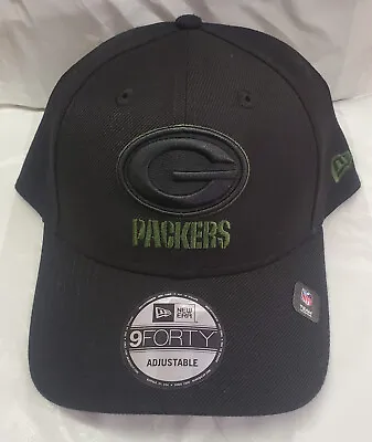 Green Bay Packers New Era Momentum 9FORTY Adjustable Snapback Hat - Black-NFL • $24.99