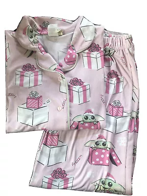 Munki Munki Baby Yoda Star Wars  The Child Pink Polka Dot Pajama Set M • $35