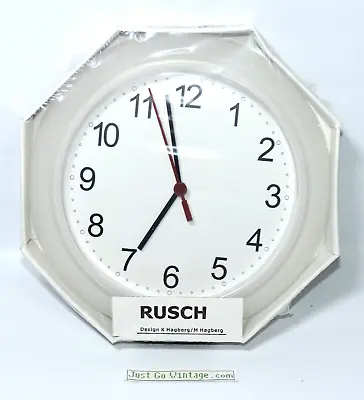 IKEA Rusch Analog Wall Clock 9.25” White Opaque Round Circle Battery Powered NEW • $18.95