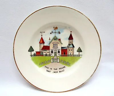 Mother Goose Child's Nursery Rhyme Plate  House That Jack  • $16