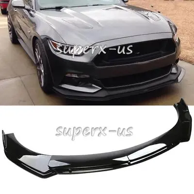 For Ford Mustang GT 2010-2023 Front Bumper Lip Splitter Spoiler Body Kit Gloss • $59.99