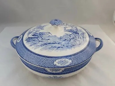 £22 • Buy Antique Newport Pottery Yang-tse Circular Blue And White Tureen.  C1920