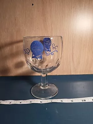 Vintage 6.25  PABST BLUE RIBBON With Scrolls Dimpled Stemmed Beer Goblet • $4.99