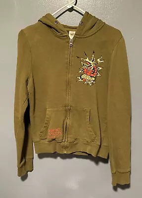 Vintage Y2K Ed Hardy Full Zip Hoodie Women’s Green Love Bird Size ? • $54.99