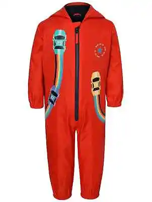 £9.95 • Buy Boys Puddlesuit GEORGE Red Rainbow Cars All In One Rainsuit Splash Suit Hooded