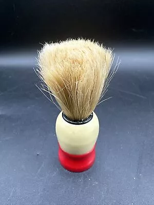 Vintage Men's Shaving Barber Brush Used  Unmarked Red & Cream Handle • $8