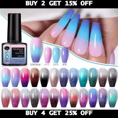 UR SUGAR Color Changing Thermal Nail Gel Polish Soak Off Manicure Glitter UV Gel • £4.49