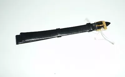 Mappin & Webb Black Genuine Leather Watch Strap 10mm Lug Gold Buckle • £10.42