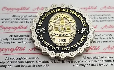 LAPD Los Angeles Police Department Bicycle Unit 3D Bicycle Chain AWESOME COIN • $21.15