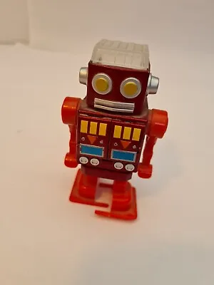 Rare Red Edition Wind Up Walking Robot Pencil Sharpener Space Toy 10cm Tall • £9.99