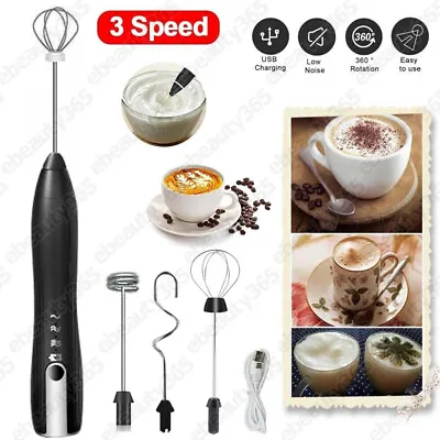 Milk Frother Whisk Electric Handheld Frothy Coffee Mixer Mini Kitchen Egg Beater • £8.59