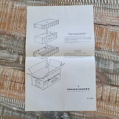 Vintage Original Marantz Model 7T Stereo Preamplifier Packing Instructions • $17.99