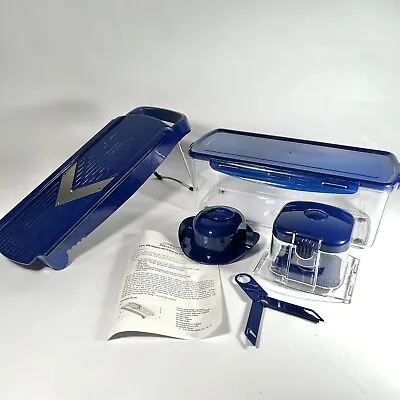 $35 • Buy Genius Speed Slicer Plus With Storage Container V-Blade Blue New Open Box