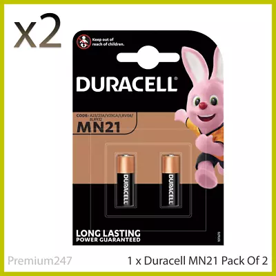 NEW Duracell MN21 Alkaline Batteries A23 LRV08 12V - Pack Of 2 Batteries • £3.69