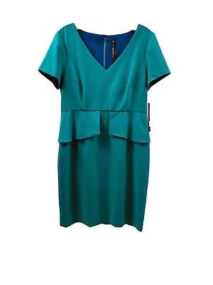 $128 Marc New York By Andrew Marc WOMEN'S SIZE 10 LAPIS PEPLUM DRESS • $9.90